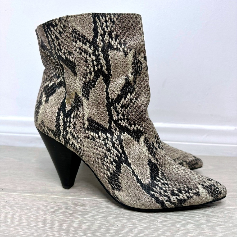 Treasure & Bond Snakeskin Ankle Boots Womens Cone Heel Booties Mob Wife